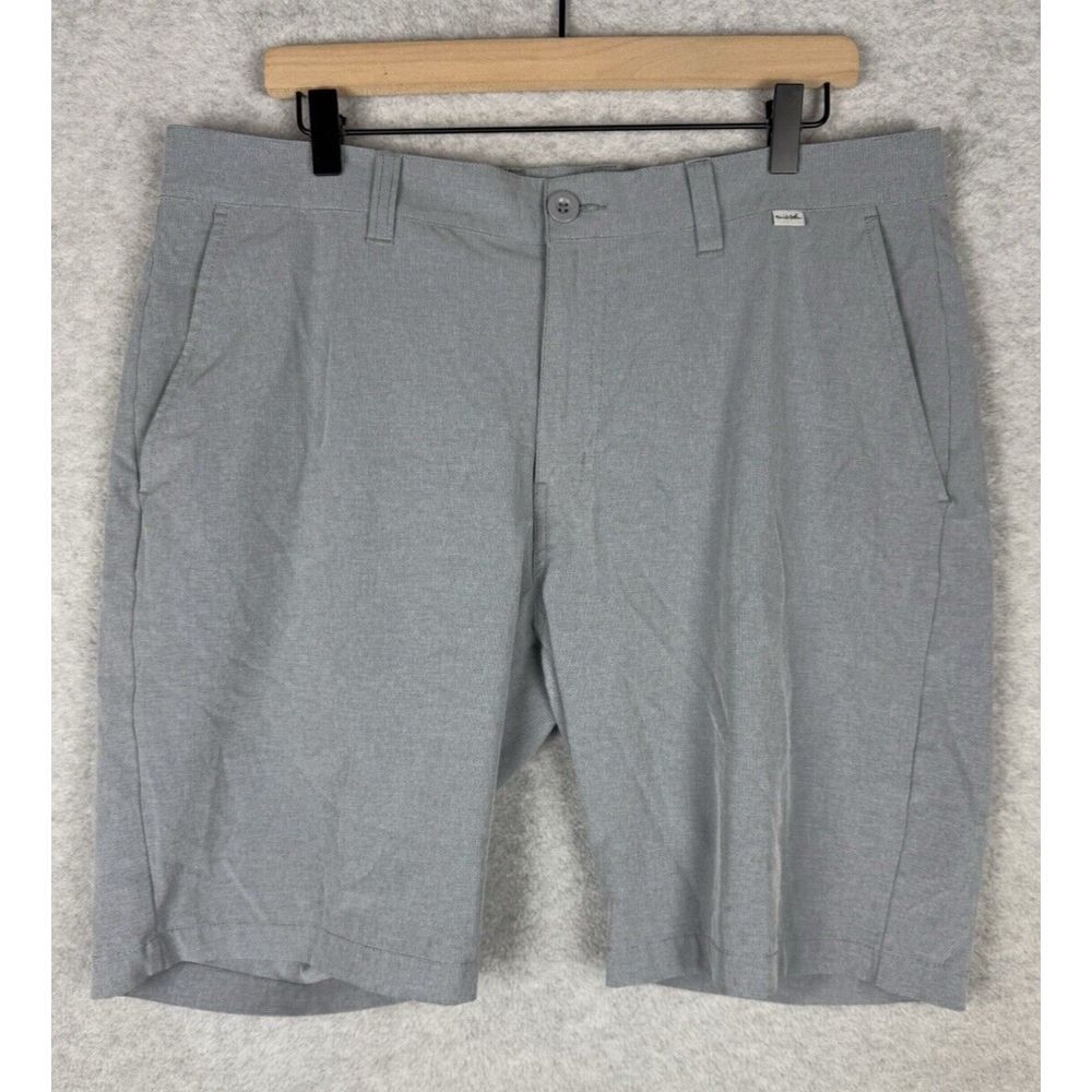 Travis Mathew Shorts Mens 36 Gray Golf Chino 10" Inseam Stretch‎ Preppy Athletic
